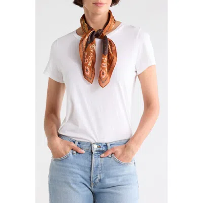 Bcbg Border Print Scarf In Rust