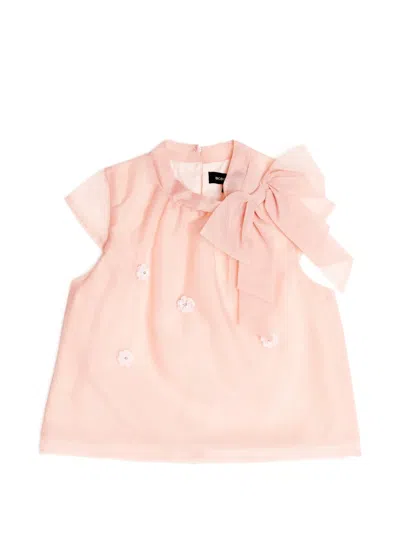Bcbg Kids' Bow Floral Top In Pink