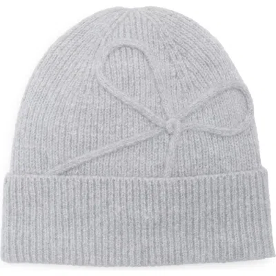 Bcbg Bow Ribbed Beanie In Gray