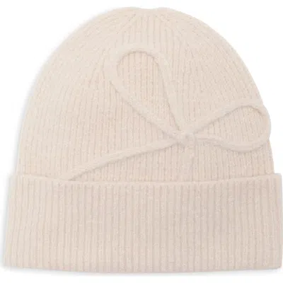 Bcbg Bow Ribbed Beanie In Neutral