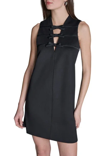 Bcbg Bow Sleeveless Minidress In Black