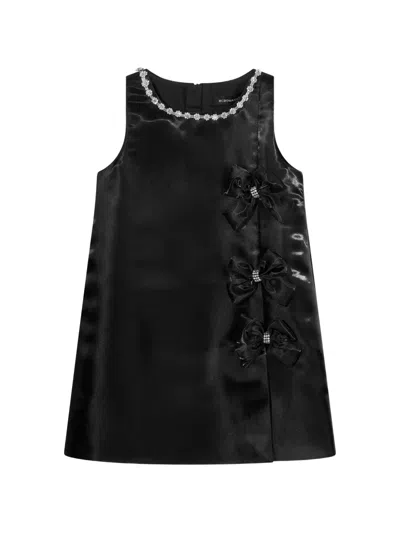 Bcbg Kids' Bow-embellished Dress In Black