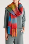Bcbg Buffalo Check Blanket Wrap Scarf In Multi