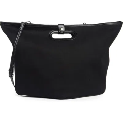 Bcbg Canvas Water Repellent Tote Bag With Pouch In Black