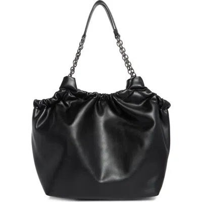 Bcbg Chain Water Repellent Shoulder Bag In Black
