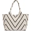 Bcbg Chevron Stripe Woven Tote Bag In Gold