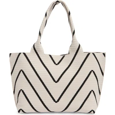 Bcbg Chevron Stripe Woven Tote Bag In Gold