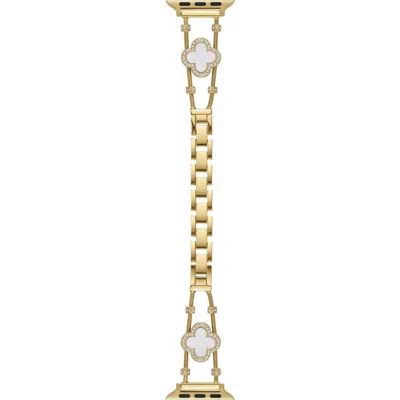 Bcbg Clover Crystal Smartwatch Band In Gold