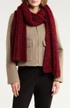 Bcbg Cozy Metallic Knit Muffler Scarf In Burgundy