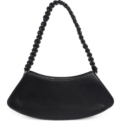 Bcbg Curved Faux Leather Baguette In Black