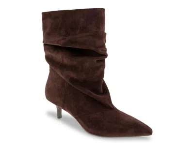 Bcbg Dalles Kitten Heel Pointed Toe Scrunch Bootie In Brown