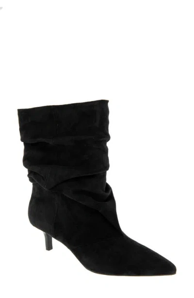 Bcbg Dalles Kitten Heel Pointed Toe Scrunch Bootie In Black