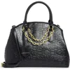 Bcbg Debossed Triple Compartment Satchel In Black
