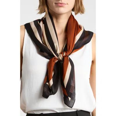Bcbg Diamond Geometric Square Scarf In Cognac