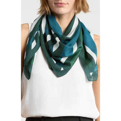 Bcbg Diamond Geometric Square Scarf In Teal