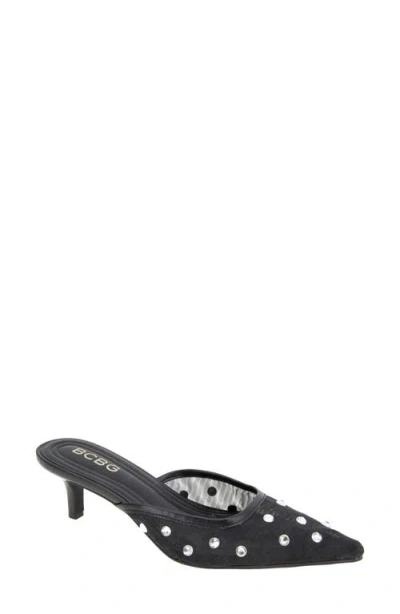 Bcbg Dixy Pointed Toe Kitten Heel Mule In Black