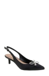 Bcbg Donna Slingback Pointed Toe Kitten Heel Pump In Black