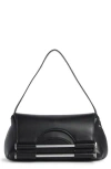Bcbg Double Bar Foldover Shoulder Bag In Black