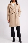 Bcbg Double Breasted Bouclé Coat In Oatmeal