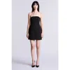 Bcbg Draped Tulle Crepe Cocktail In Black