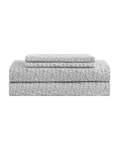 Bcbg Elegant Floral Microfiber 4-piece Sheet Set, Twin In Vanessa Gray