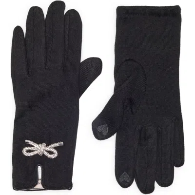 Bcbg Embellished Bow Gloves In Black