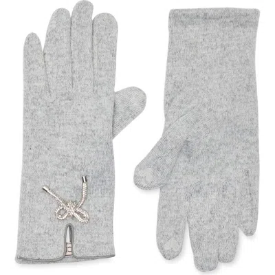 Bcbg Embellished Bow Gloves In Gray