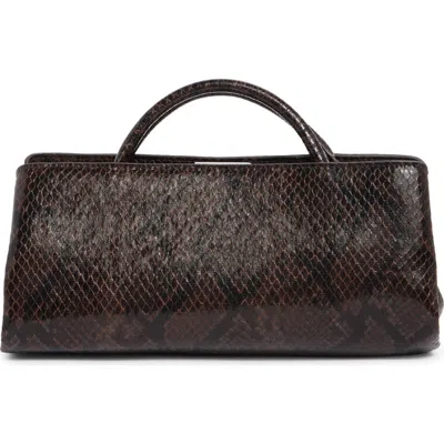 Bcbg Ew Frame Faux Leather Satchel In Dark Chocolate