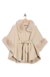 Bcbg Faux Fur Belted Topper In Brown