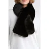 Bcbg Faux Fur Pull-through Scarf In Black