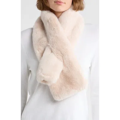Bcbg Faux Fur Pull-through Scarf In Neutral