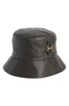 Bcbg Faux Leather Bucket Hat In Black