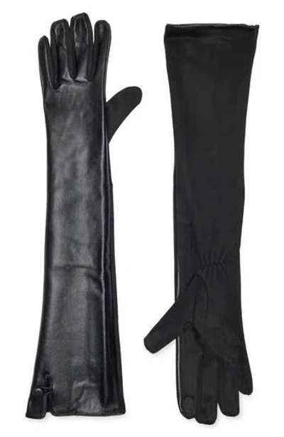 Bcbg Faux Leather Gloves In Black