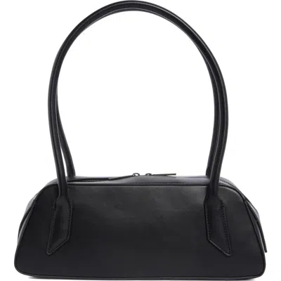 Bcbg Faux Leather Shoulder Bag In Black