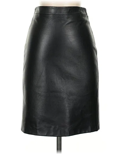 Pre-owned Bcbg Faux Leather Skirt In Black