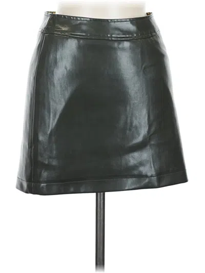 Pre-owned Bcbg Faux Leather Skirt In Black