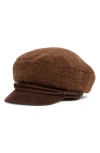 Bcbg Faux Shearling Corduroy Conductor Cap In Brown