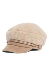 Bcbg Faux Shearling Corduroy Conductor Cap In Neutral