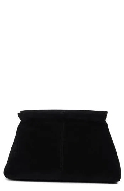 Bcbg Faux Suede Clutch In Black