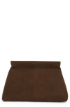 Bcbg Faux Suede Clutch In Brown
