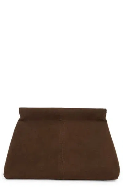Bcbg Faux Suede Clutch In Brown