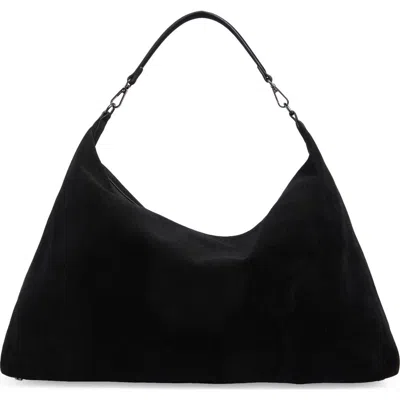 Bcbg Faux Suede Hobo Bag In Black