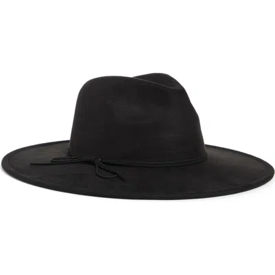 Bcbg Faux Suede Oversize Panama Hat In Black