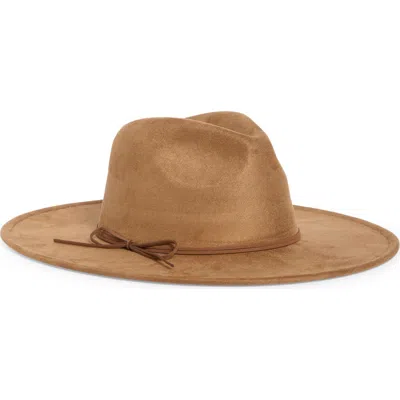Bcbg Faux Suede Oversize Panama Hat In Tan