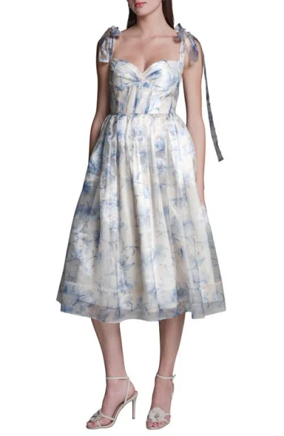 Bcbg Floral Organza Midi Cocktail Dress In Multi