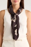 Bcbg Floral Shadow Square Scarf In Black