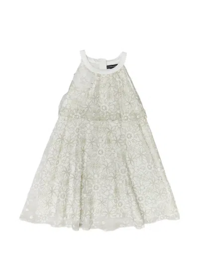 Bcbg Floral-lace Layered Dress In White