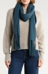 Bcbg Fringe Trim Muffler Scarf In Blue