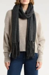 Bcbg Fringe Trim Muffler Scarf In Gray