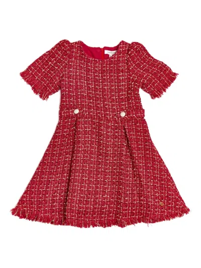 Bcbg Fringed Tweed Dress In Red